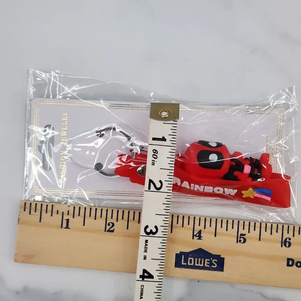 NEW Marvel Avengers Deadpool Superhero Figure Keychain & Strap Bag Charm PVC